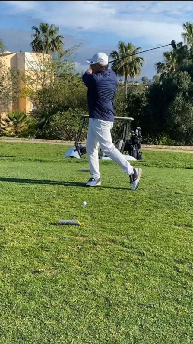 Luca in campo durante lo swing